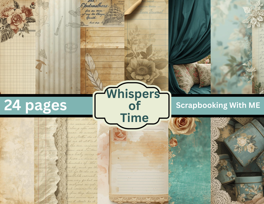 Whispers of Time – Elegant Vintage Junk Journal Digital Kit (Printable PDF)
