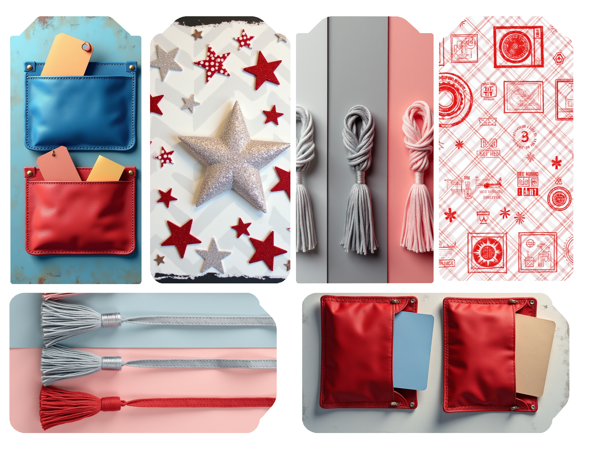 Red, White and Blue Grunge Digital Download Journal Kit
