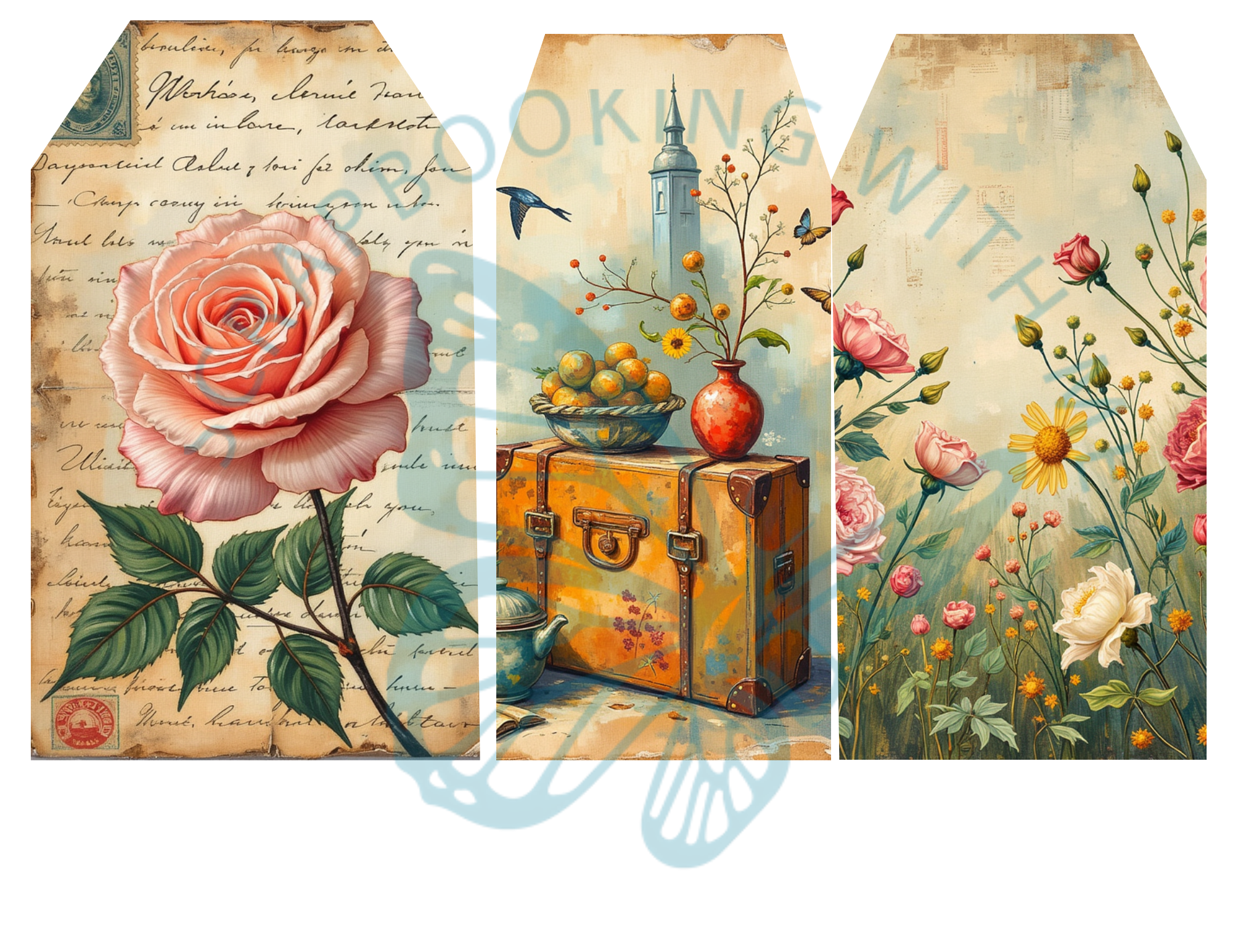 Italian Summer, Coastal Escape Journal Kit, Vintage Mediterranean by E Digital Download