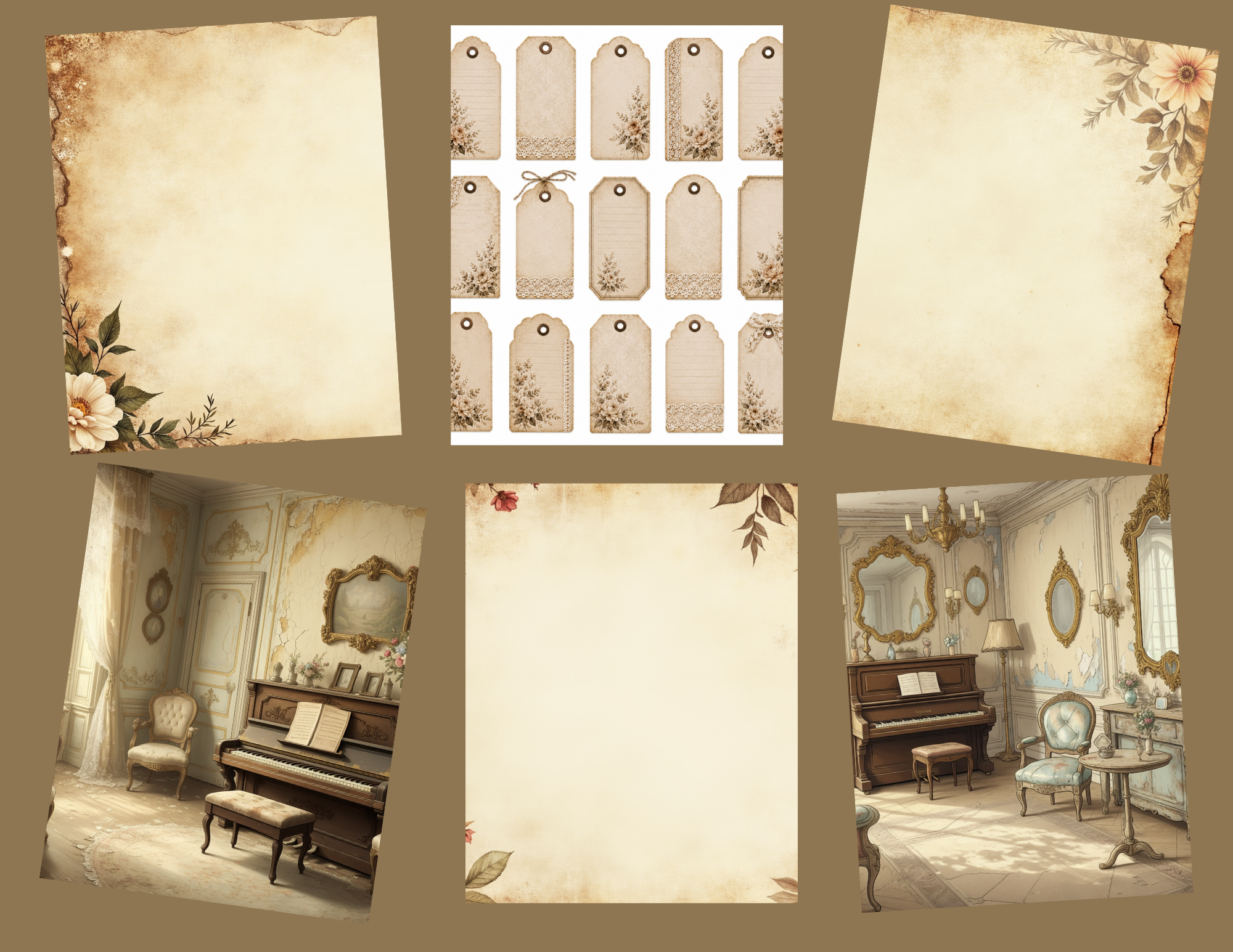 PRINT & SHIP New! Faded Elegance – Vintage Journal Collection – 24 Pages by Bethany