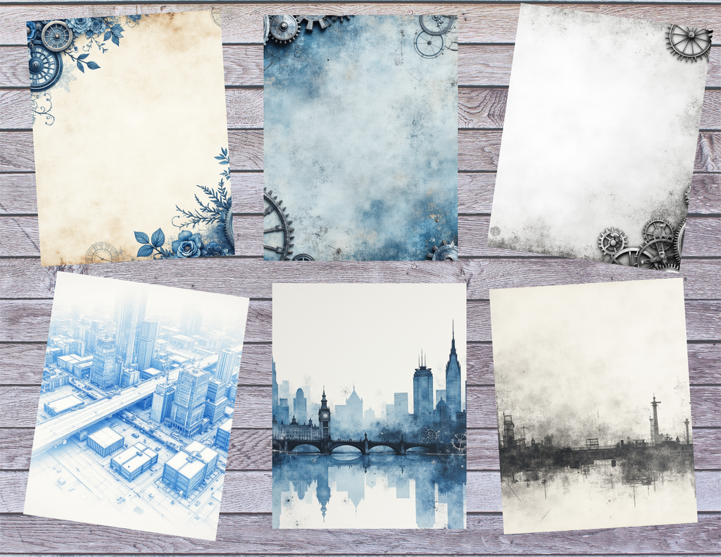 Faded Blues – Digital Download Journal Pages (22-Page PDF Collection)by E
