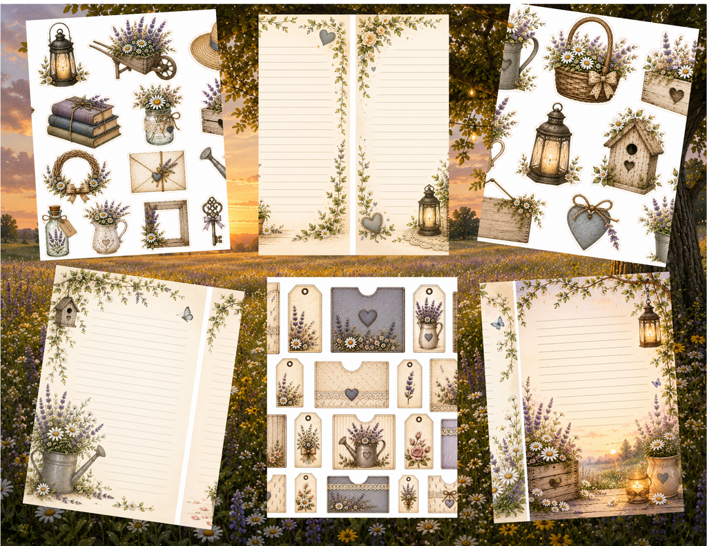 PRINT & SHIP Summer Nights & Firefly Lights Journal Kit ~ 23 pages by Bethany