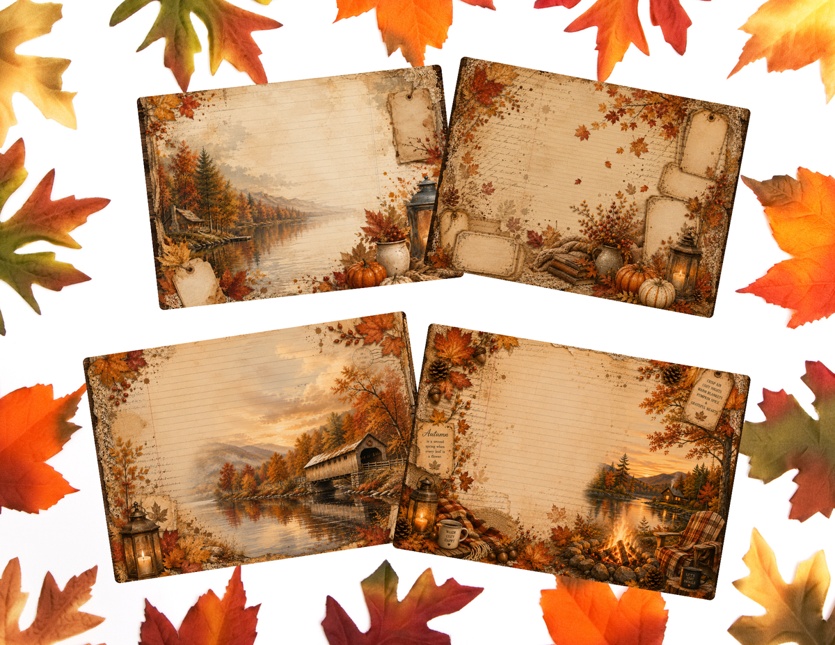New - Autumn Reflections – 25 Page Vintage Fall Journal Kit