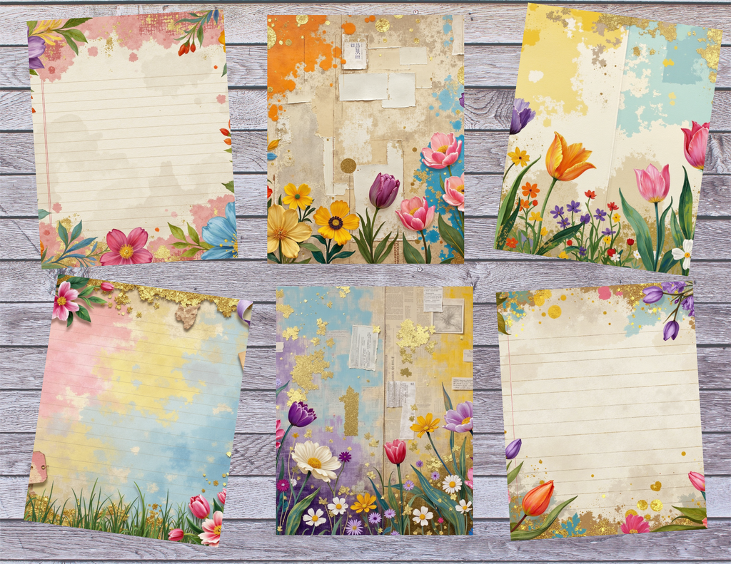 Spring Is Here – Vol. 1 | Spring Floral Junk Journal Kit (25 Pages)