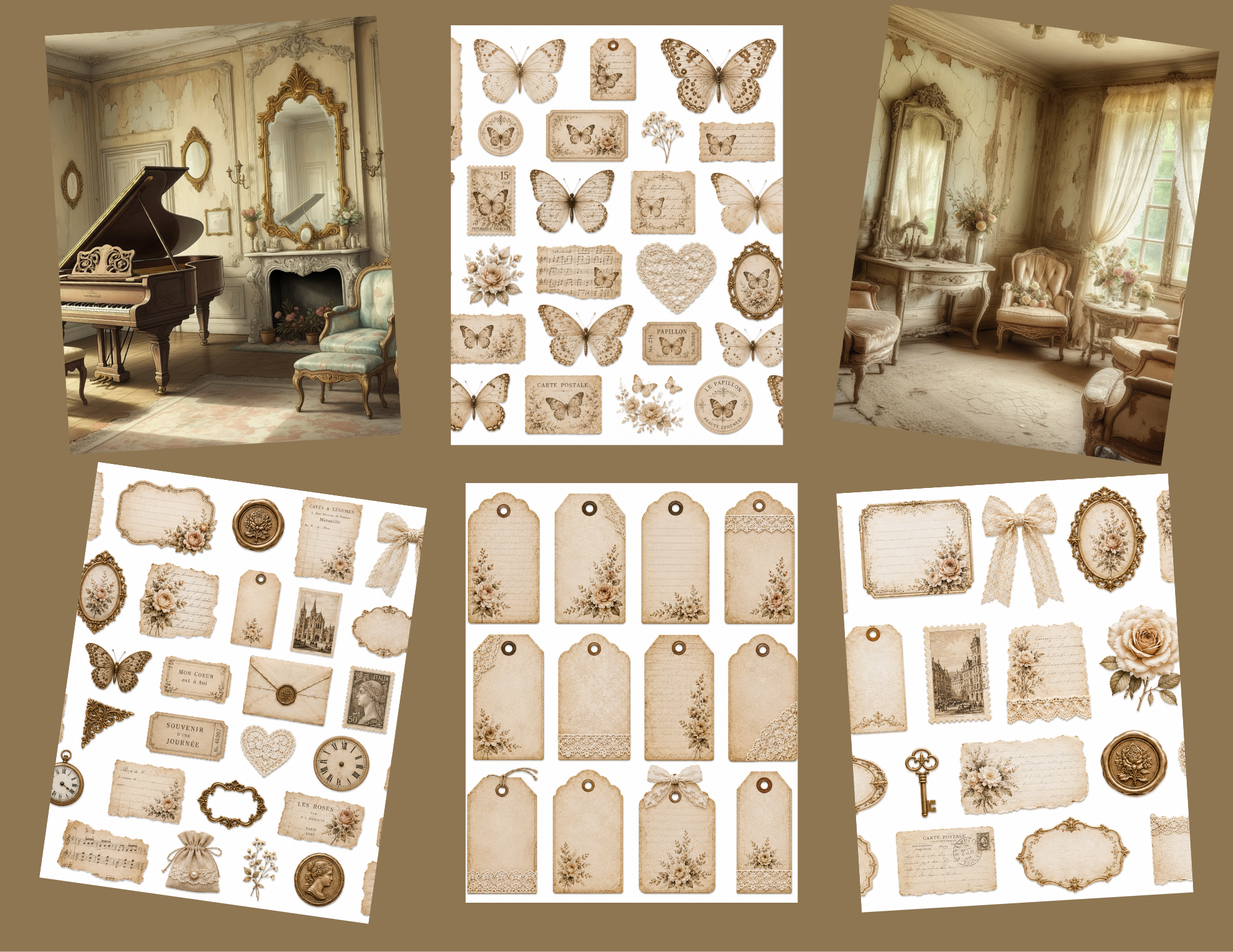 PRINT & SHIP New! Faded Elegance – Vintage Journal Collection – 24 Pages by Bethany