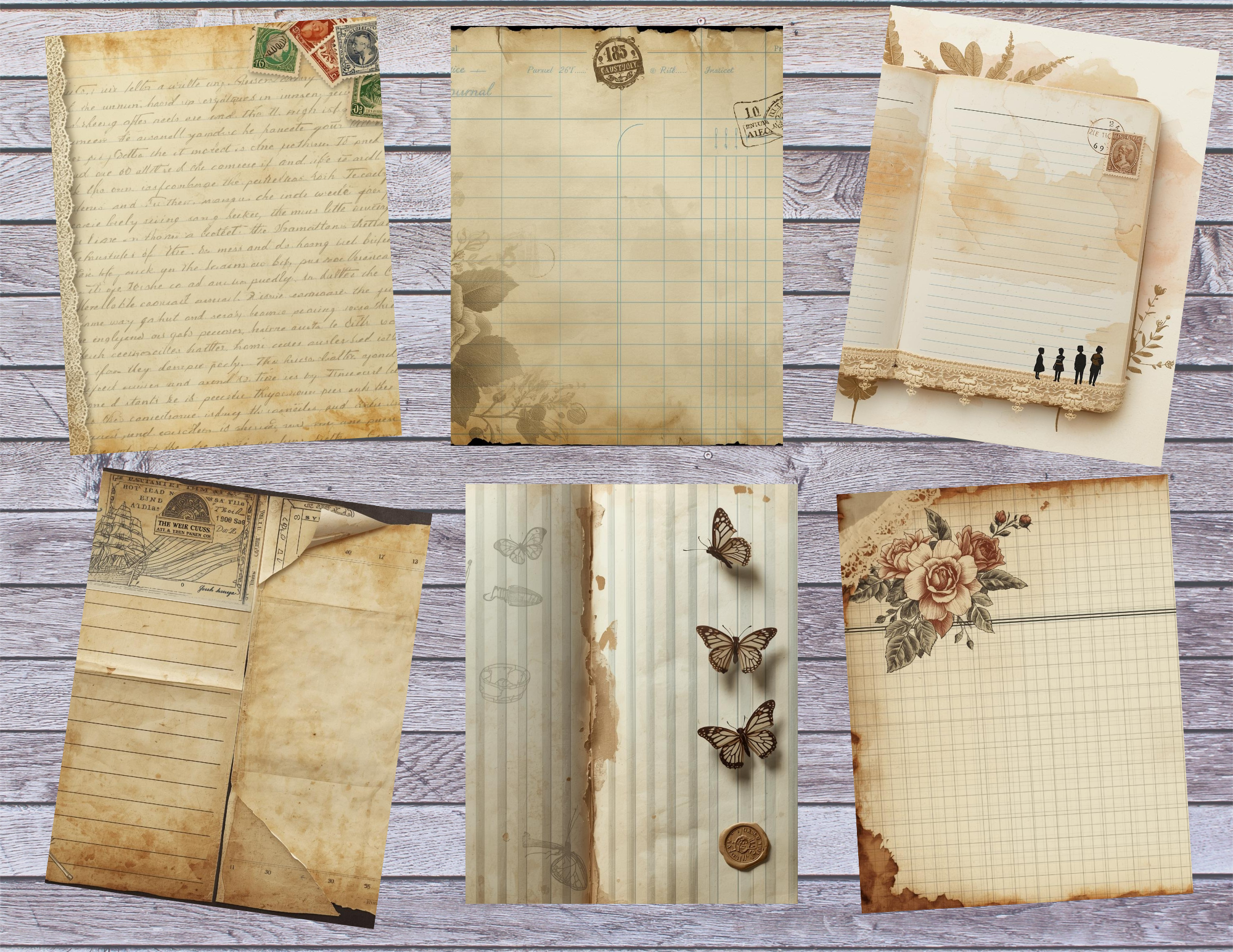 Whispers of Time – Elegant Vintage Junk Journal Digital Kit (Printable PDF)