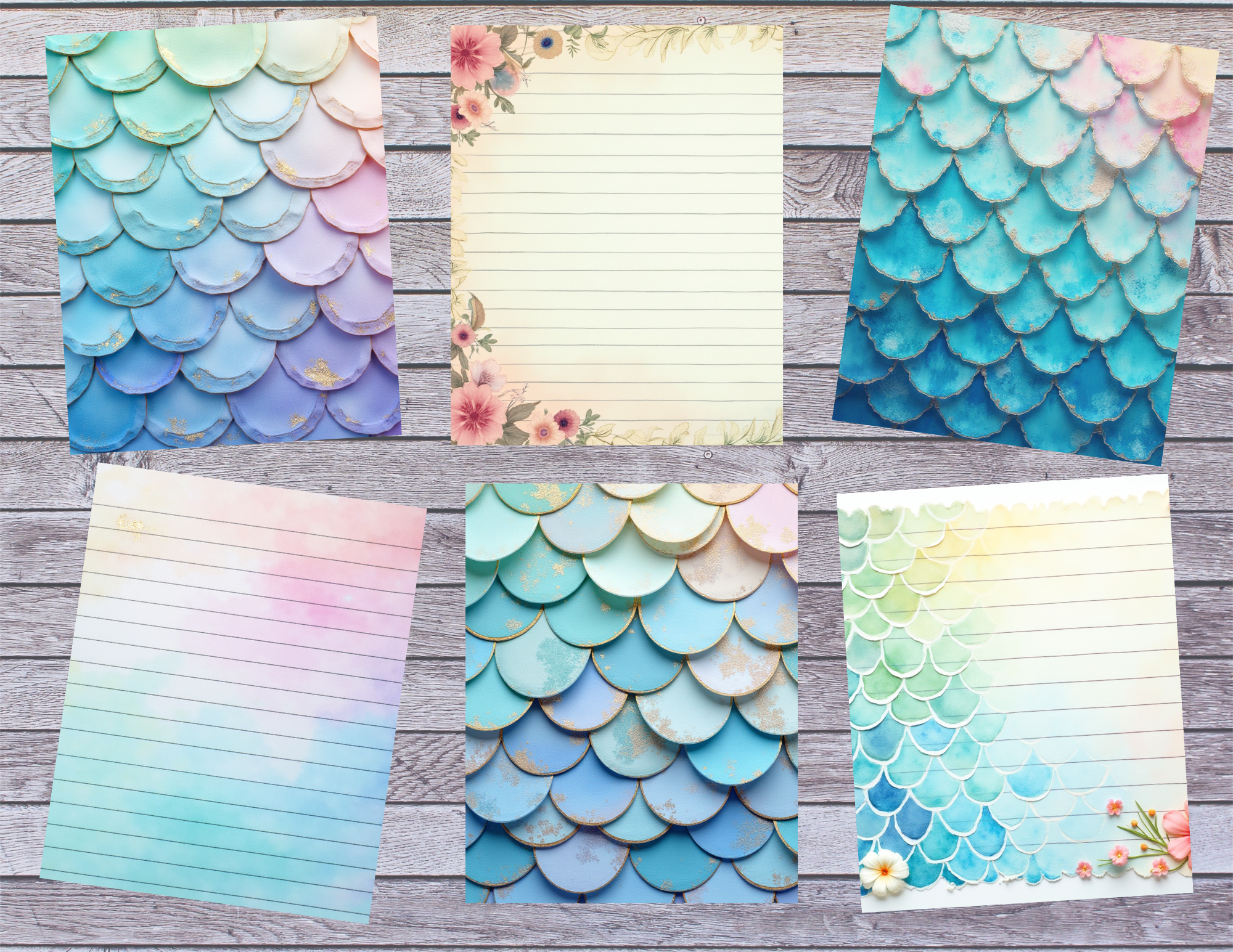 Lovely Mermaids – Digital Download Junk Journal Pages (26 Pages)