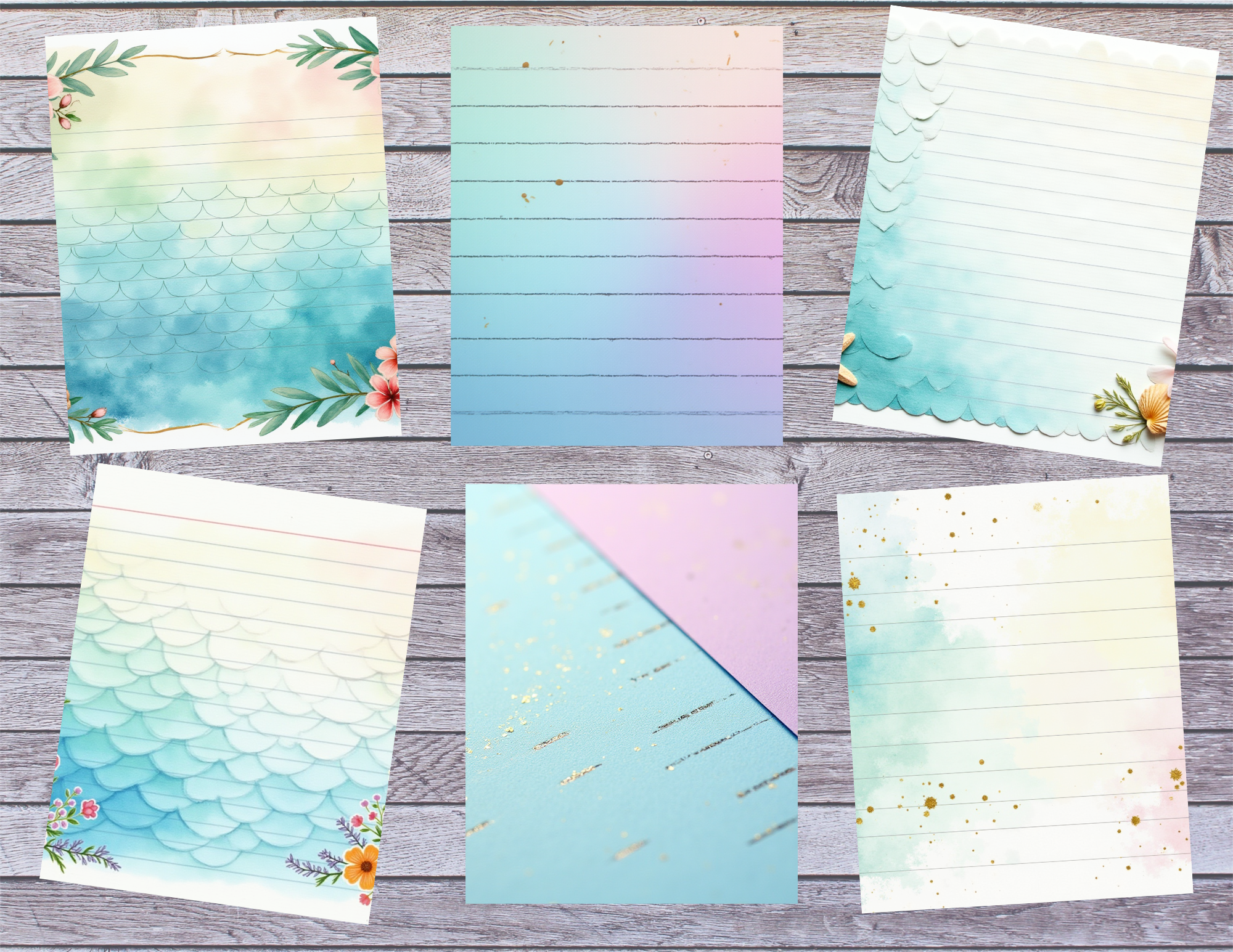 Lovely Mermaids – Digital Download Junk Journal Pages (26 Pages)