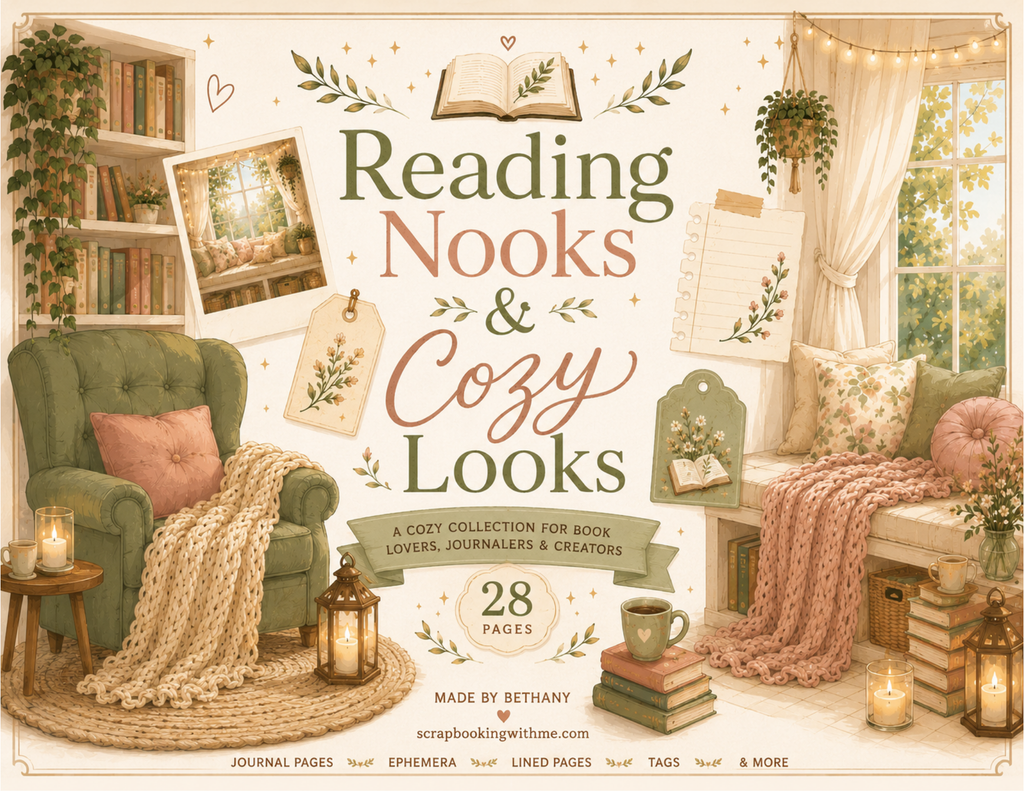PRINT & SHIP New! Reading Nooks & Cozy Looks Journal Collection ~ 28 Pages by Bethany