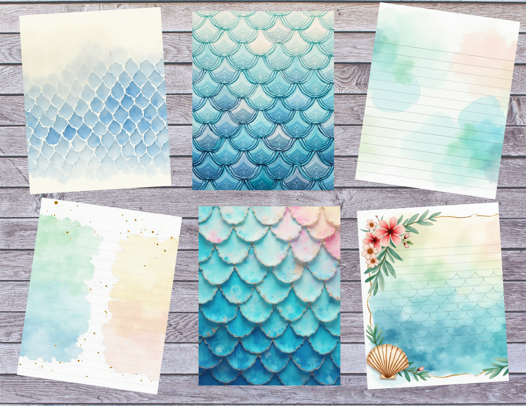 Lovely Mermaids – Digital Download Junk Journal Pages (26 Pages)