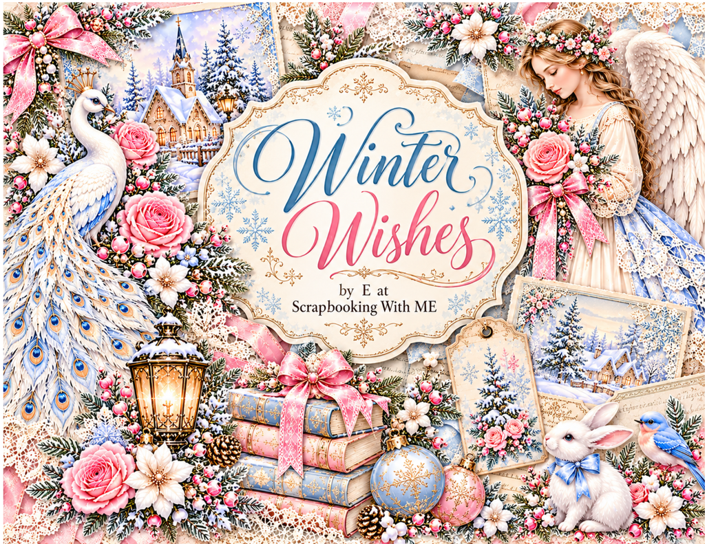 NEW! Winter Wishes by E – 29 page Vintage Christmas Digital Junk Journal & Ephemera Collection