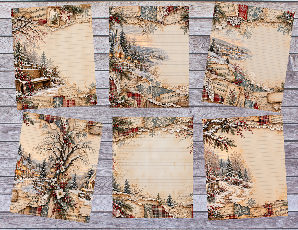 New! Little Winter Church by Elisha – 29 Page Vintage Christmas Junk Journal Kit with Ephemera