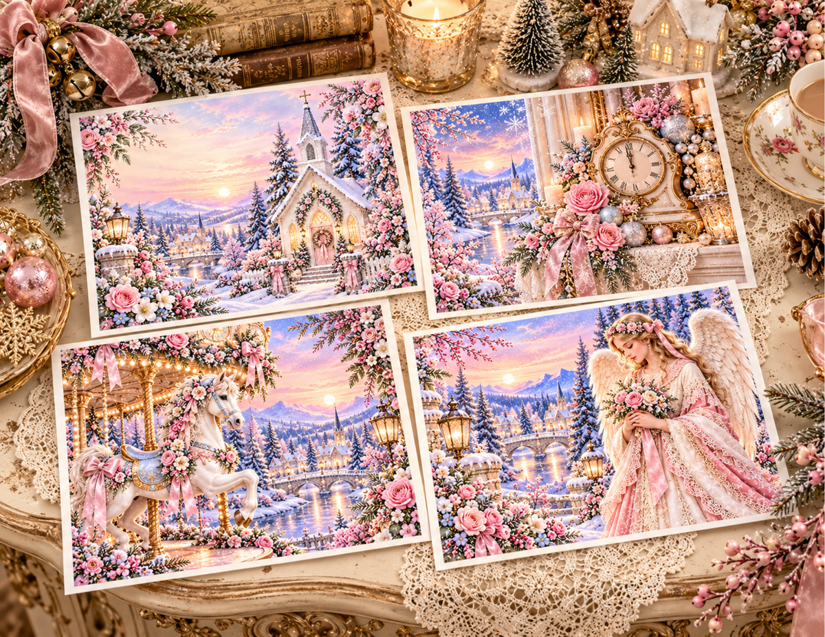 NEW! Winter Wishes by E – 29 page Vintage Christmas Digital Junk Journal & Ephemera Collection