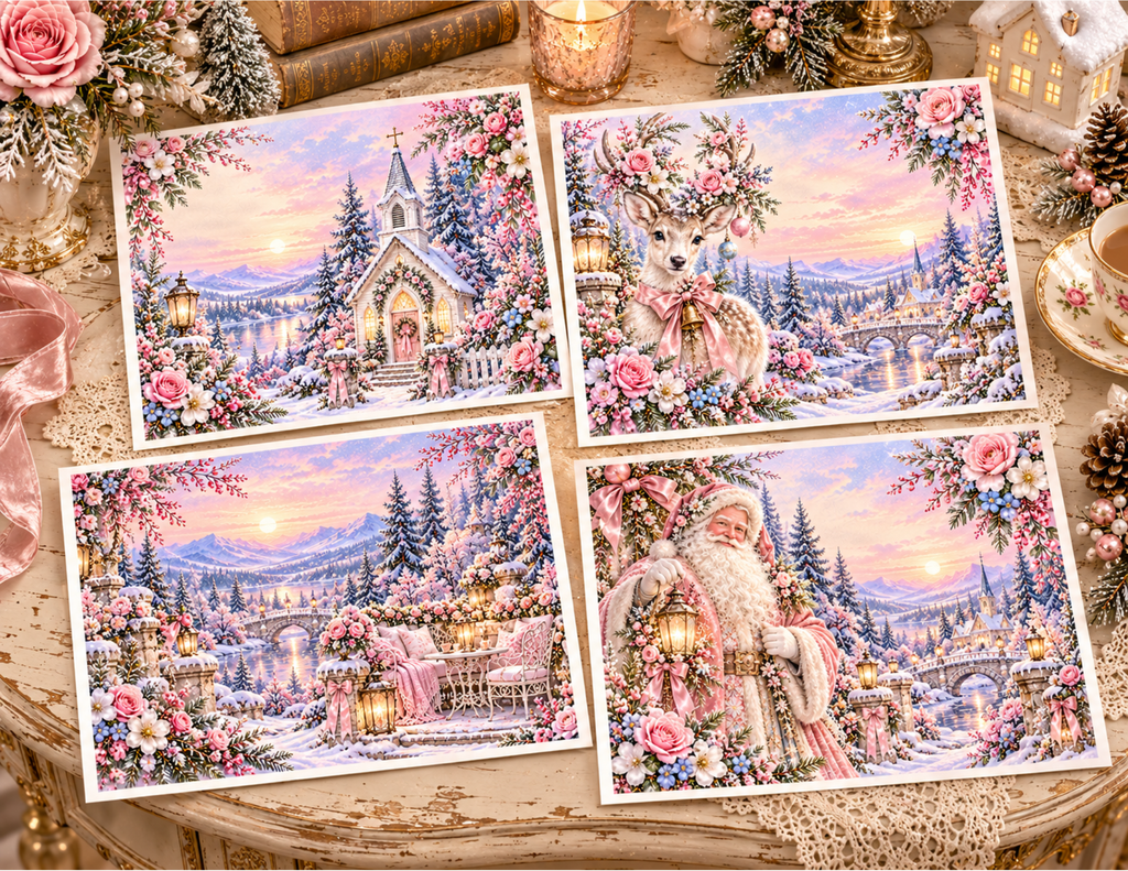 NEW! Winter Wishes by E – 29 page Vintage Christmas Digital Junk Journal & Ephemera Collection