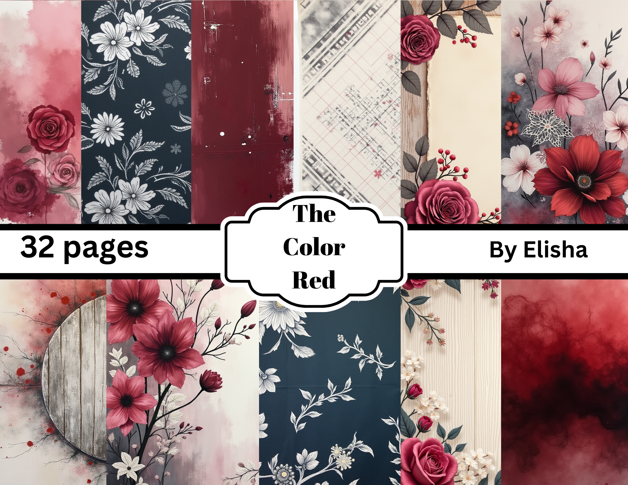 The Color Red – Printable Junk Journal Kit (32 Pages)