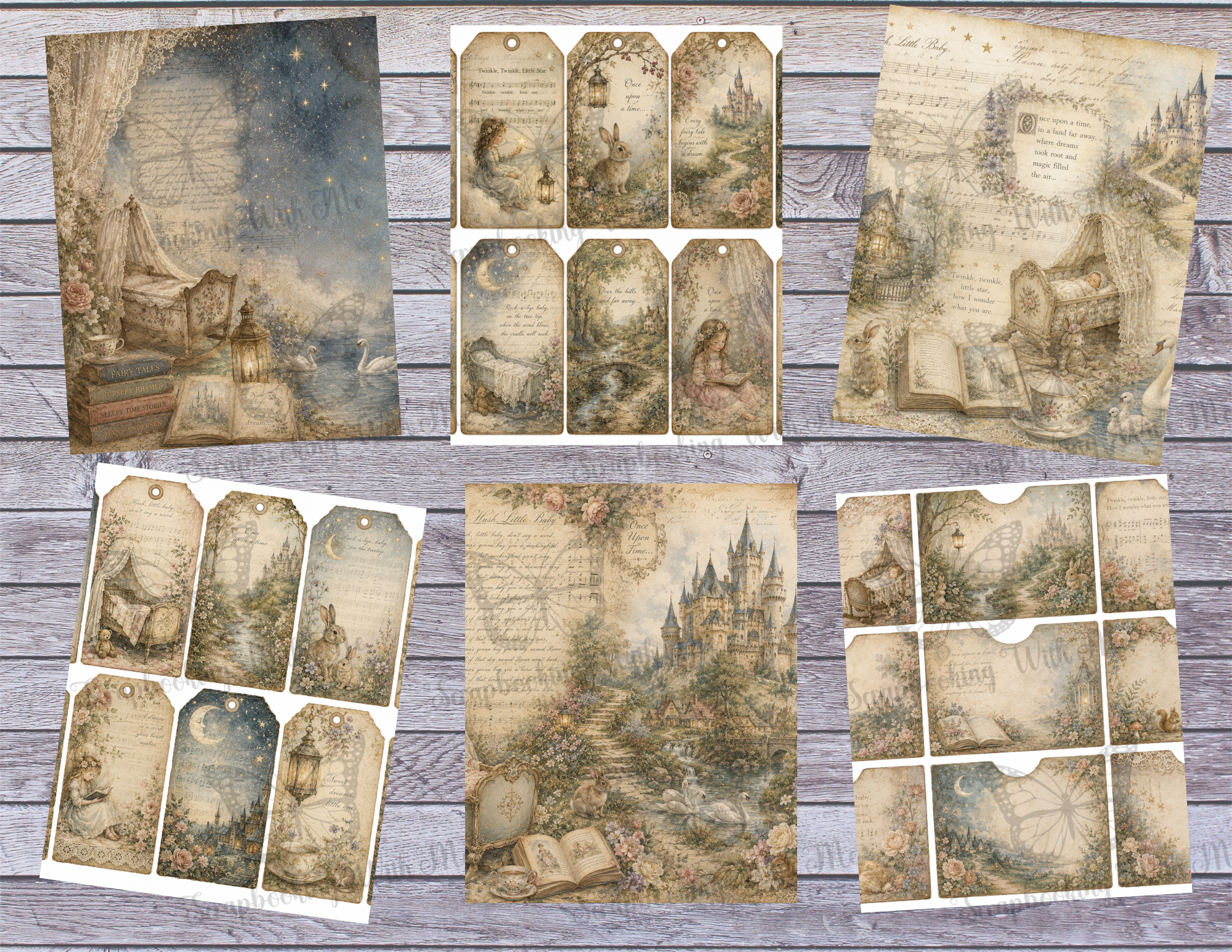 PRINT & SHIP New! Lullabies & Fairytale Dreams Journal Kit ~ 30 pages by Melina