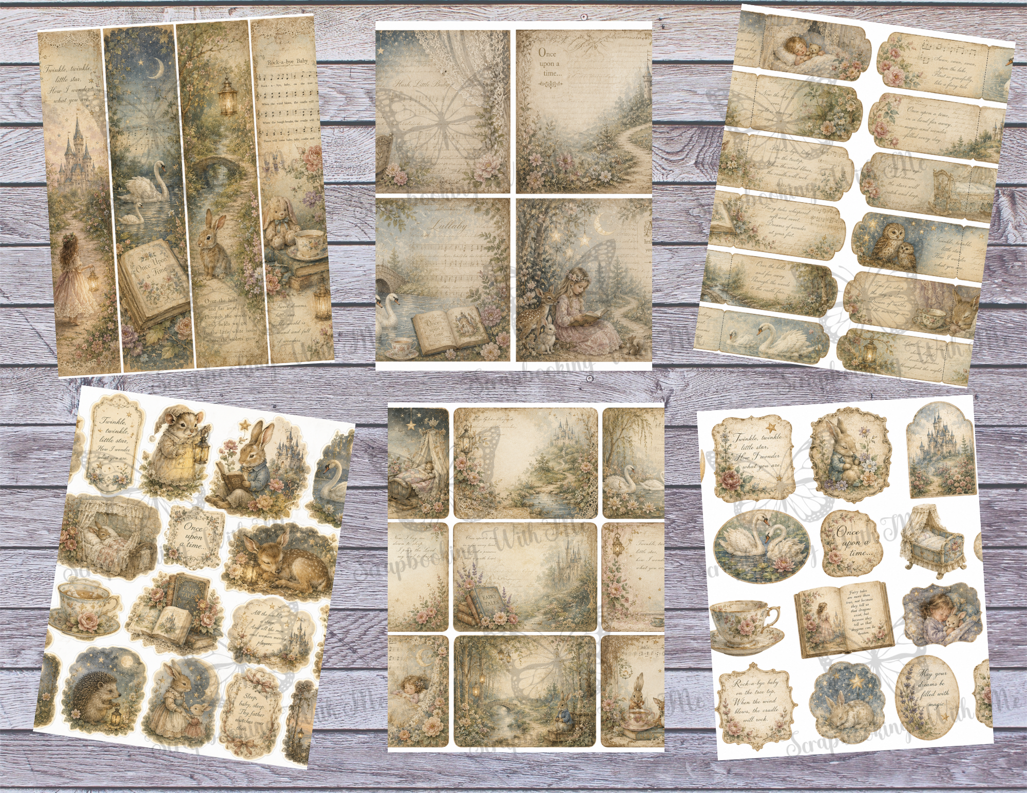 PRINT & SHIP New! Lullabies & Fairytale Dreams Journal Kit ~ 30 pages by Melina