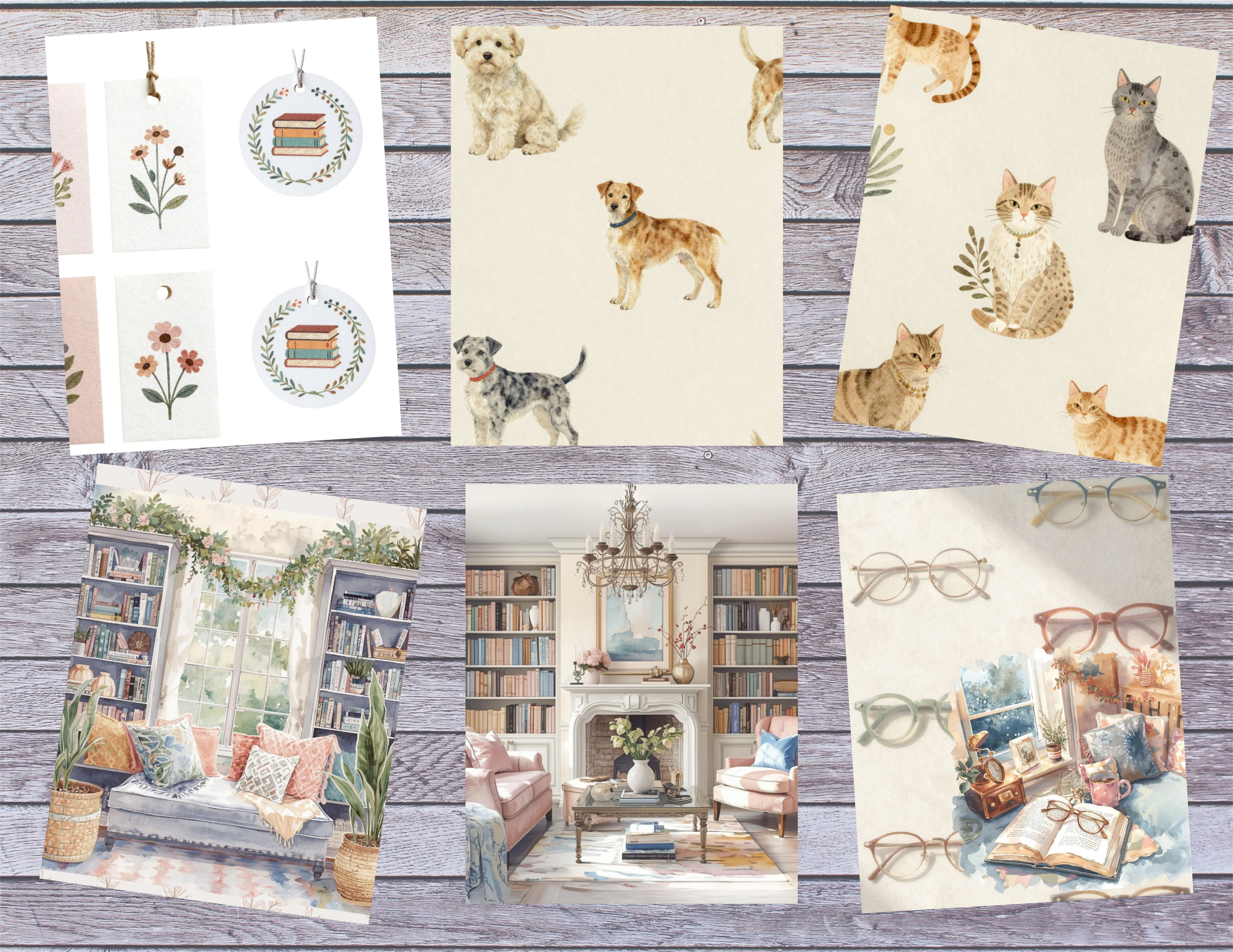 Reading Nooks & Furry Friends – Cozy Bookish Junk Journal Kit (31 Pages + Tags)