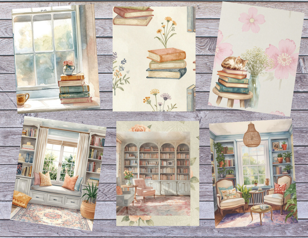 Reading Nooks & Furry Friends – Cozy Bookish Junk Journal Kit (31 Pages + Tags)