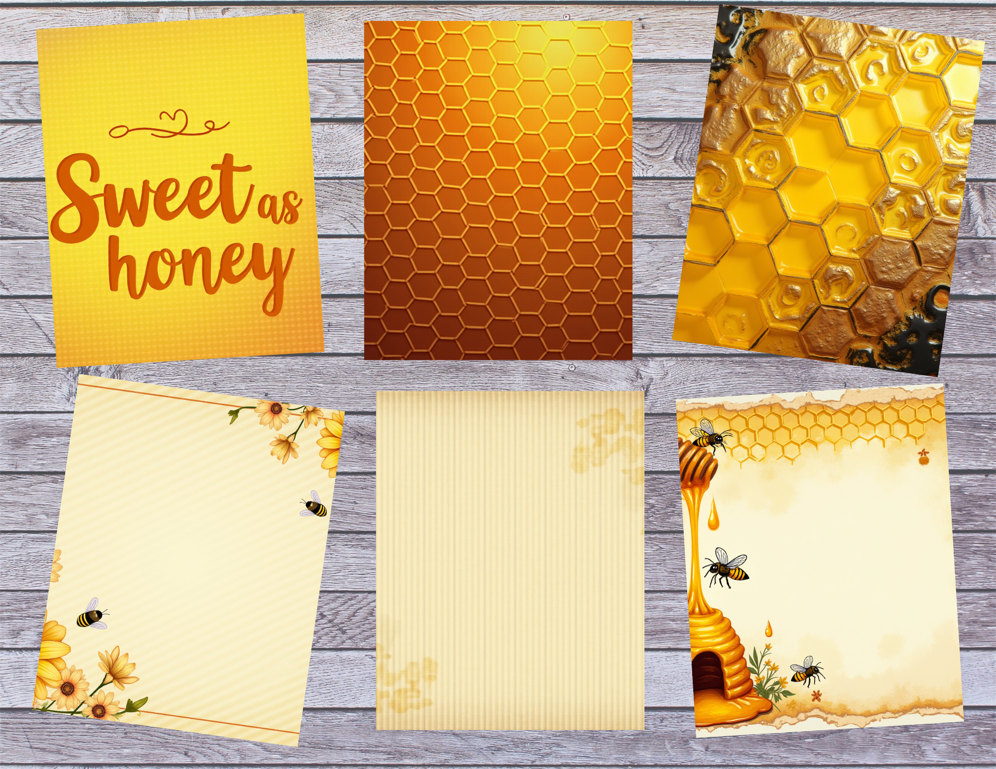 Sweet as Honey – Honey Bee Junk Journal Pages  (32 Pages)