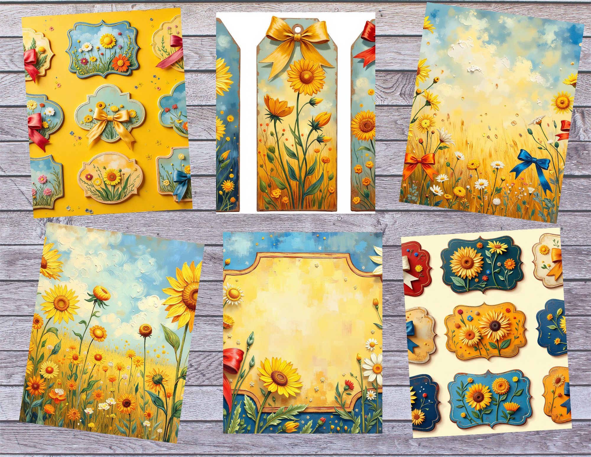 New PRINT & SHIP Golden Meadow Blooms Journal Kit – 34 Pages by Elisha