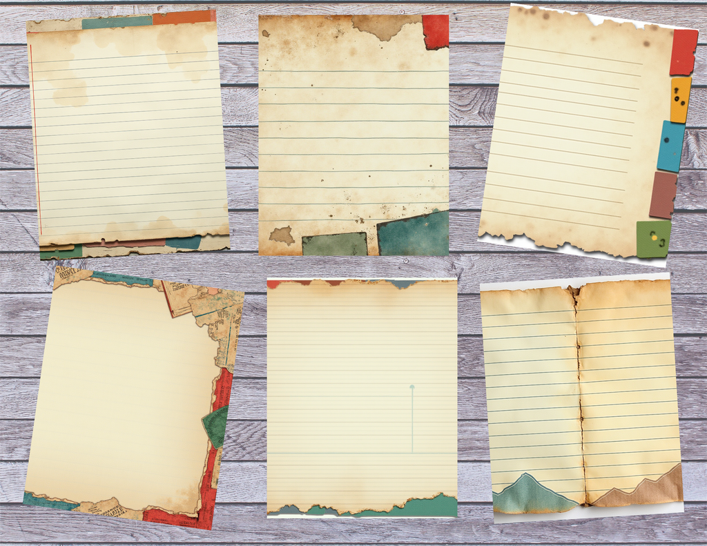 NEW! Rustic Landscape Ledger Pages – Vintage Journal Paper Pack by Elisha