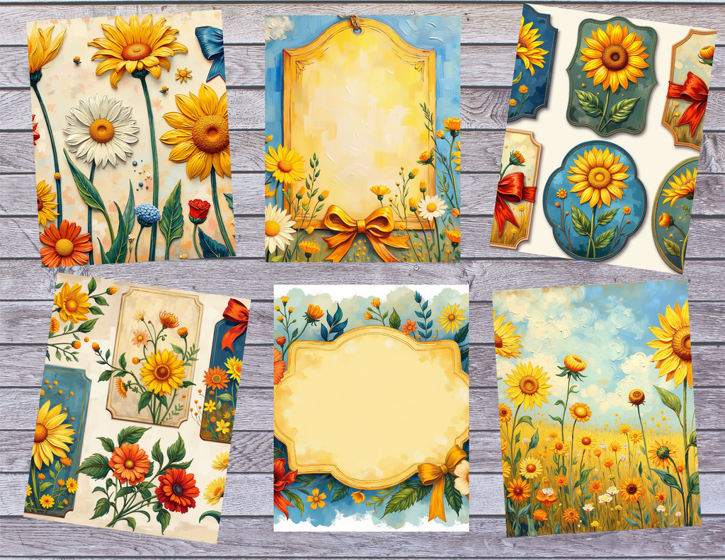 New Golden Meadow Blooms Journal Kit – 34 Pages by Elisha ~ Digital Download