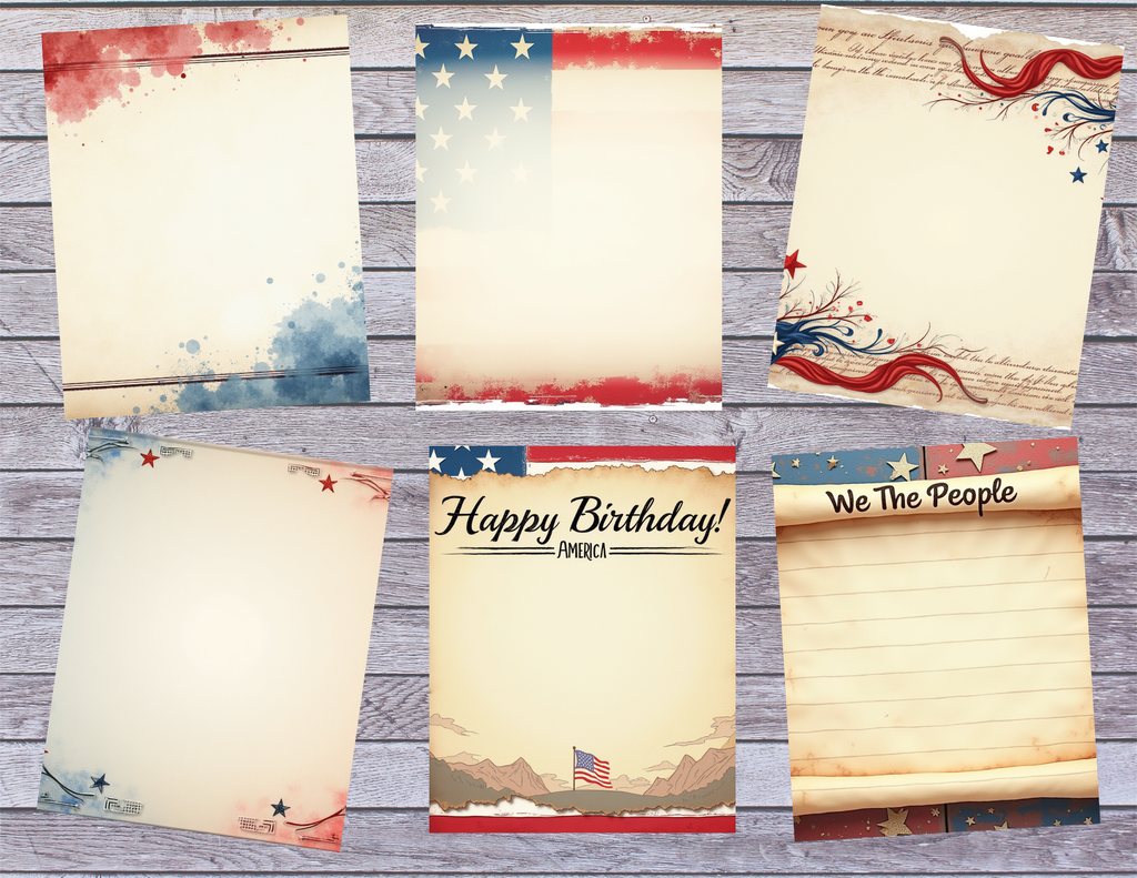 Happy Birthday America Patriotic Journal Pages Digital Download | 35 Pages by Elisha