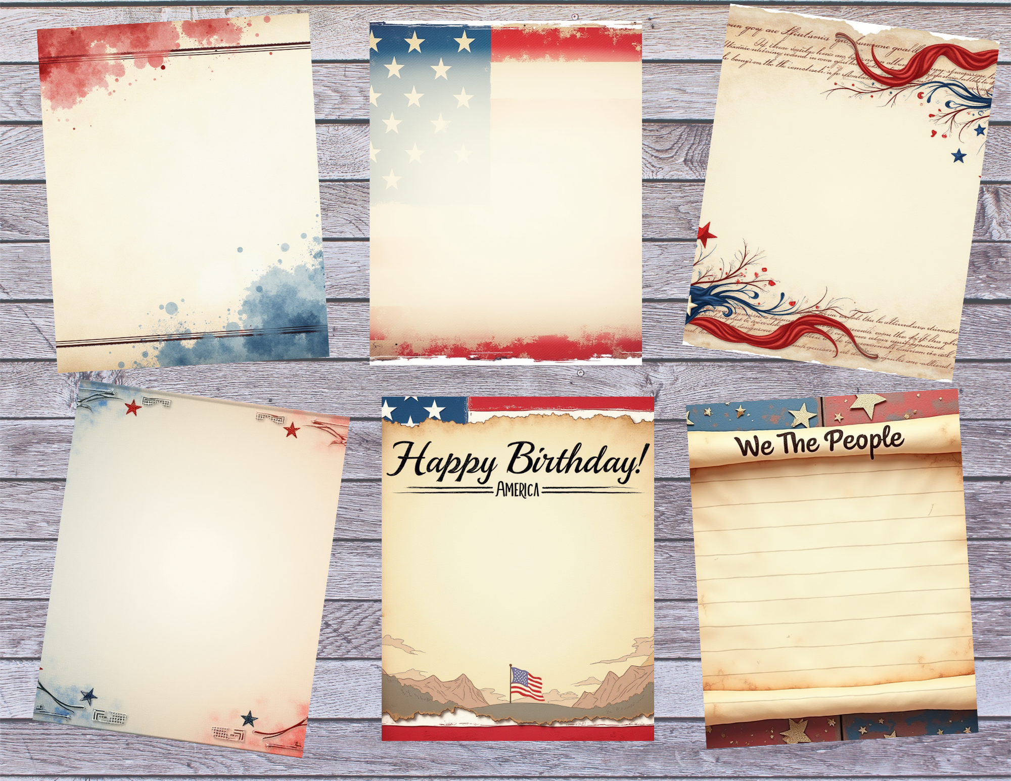 New PRINT & SHIP Happy Birthday America Patriotic Journal Pages | 35 Pages by Elisha