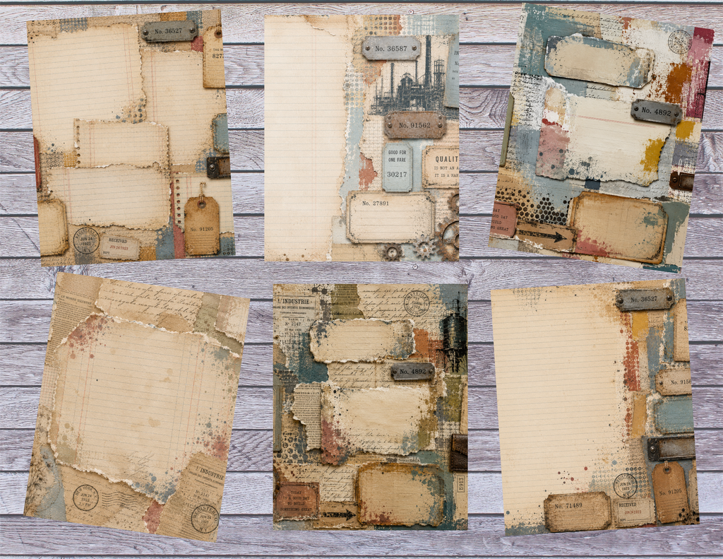 New! Vintage Industrial Paint Digital Journal kit ~ 36 pages by Elisha