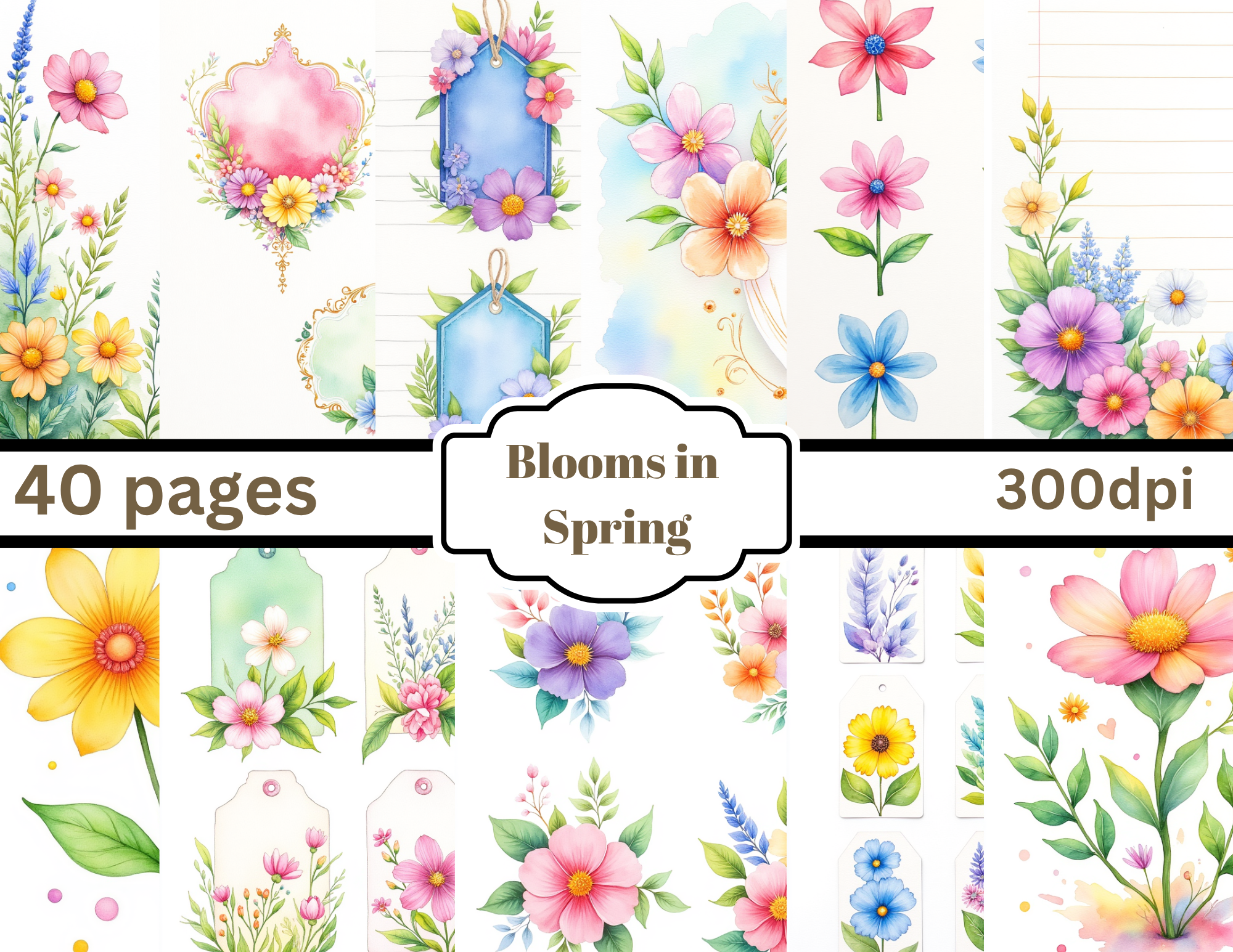 Blooms in Spring Journal Kit ~ 40 Digital Pages by Elisha