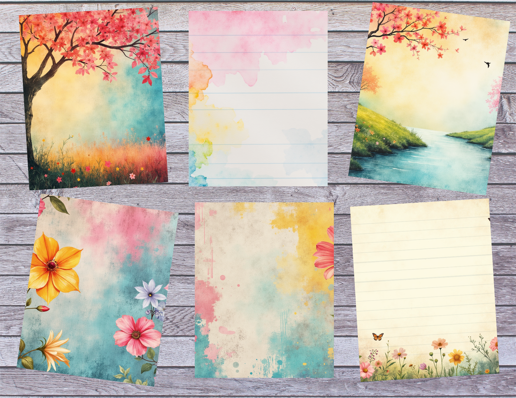 Spring Things Printable Junk Journal Pages | Spring Floral Watercolor PDF