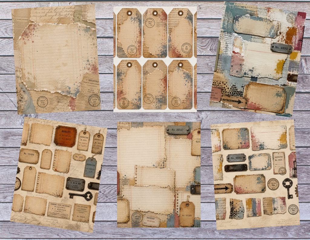 New! Vintage Industrial Paint Digital Journal kit ~ 36 pages by Elisha