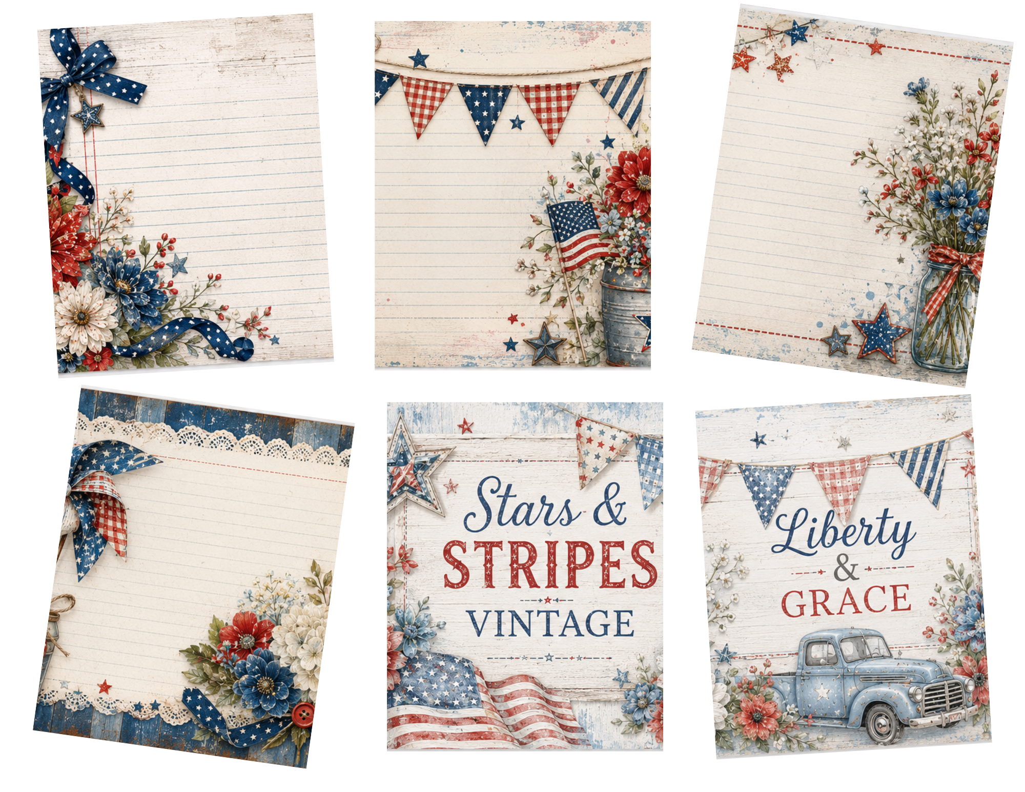 NEW Red, White, Blue & Grace created by E 37 pages