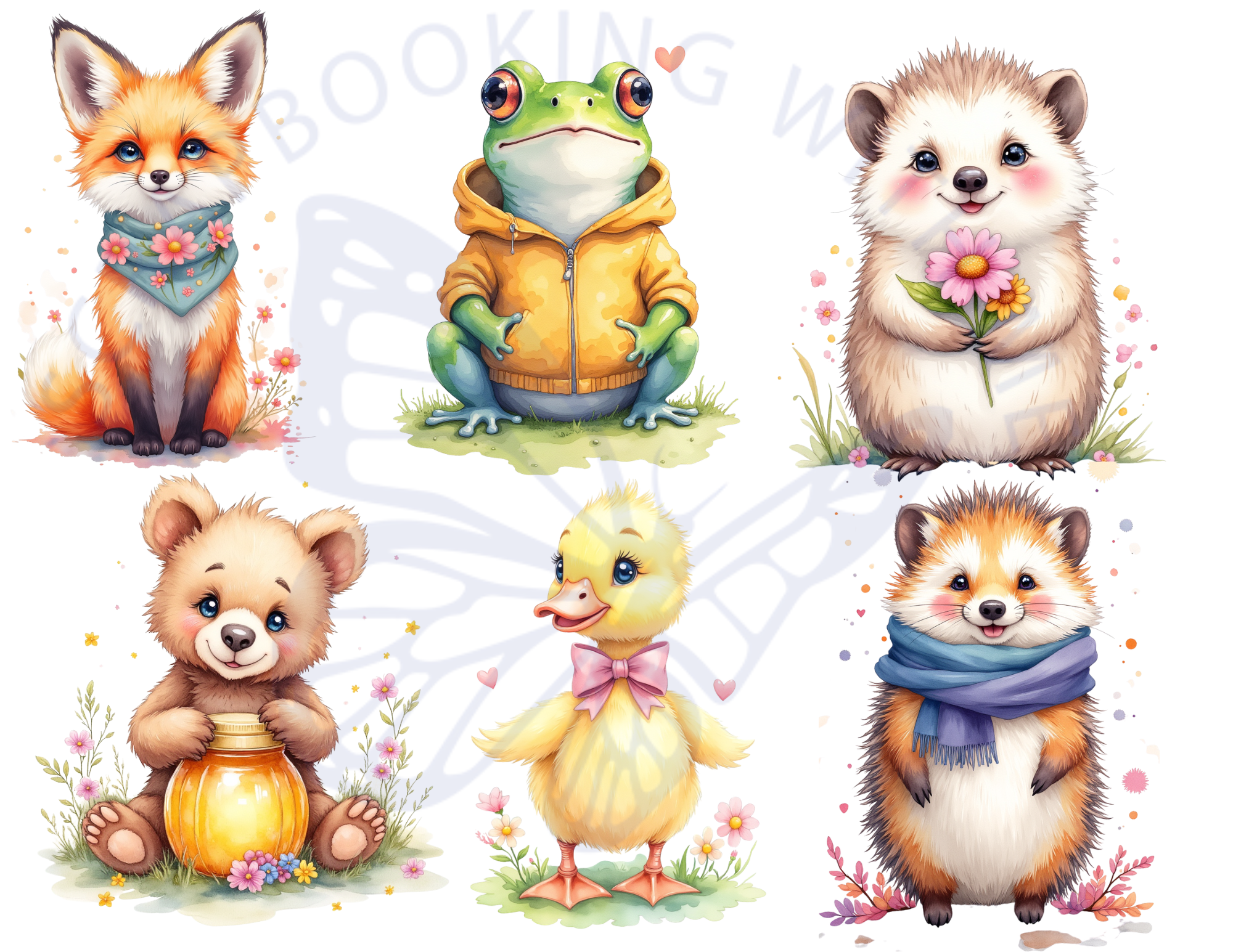 Little Critters Spring Clipart, Cute Animal Fussy Cut, Ephemera by E
