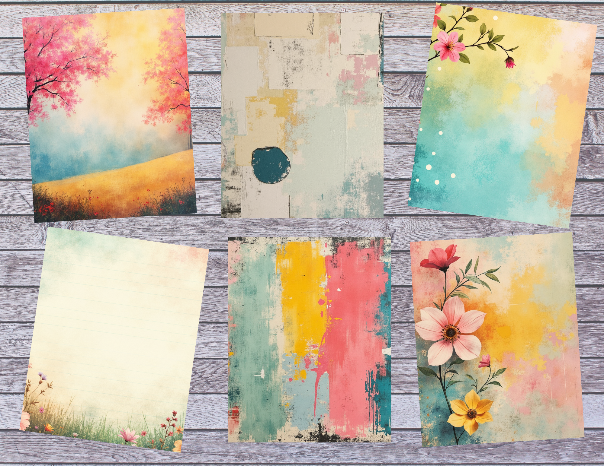 Spring Things Printable Junk Journal Pages | Spring Floral Watercolor PDF