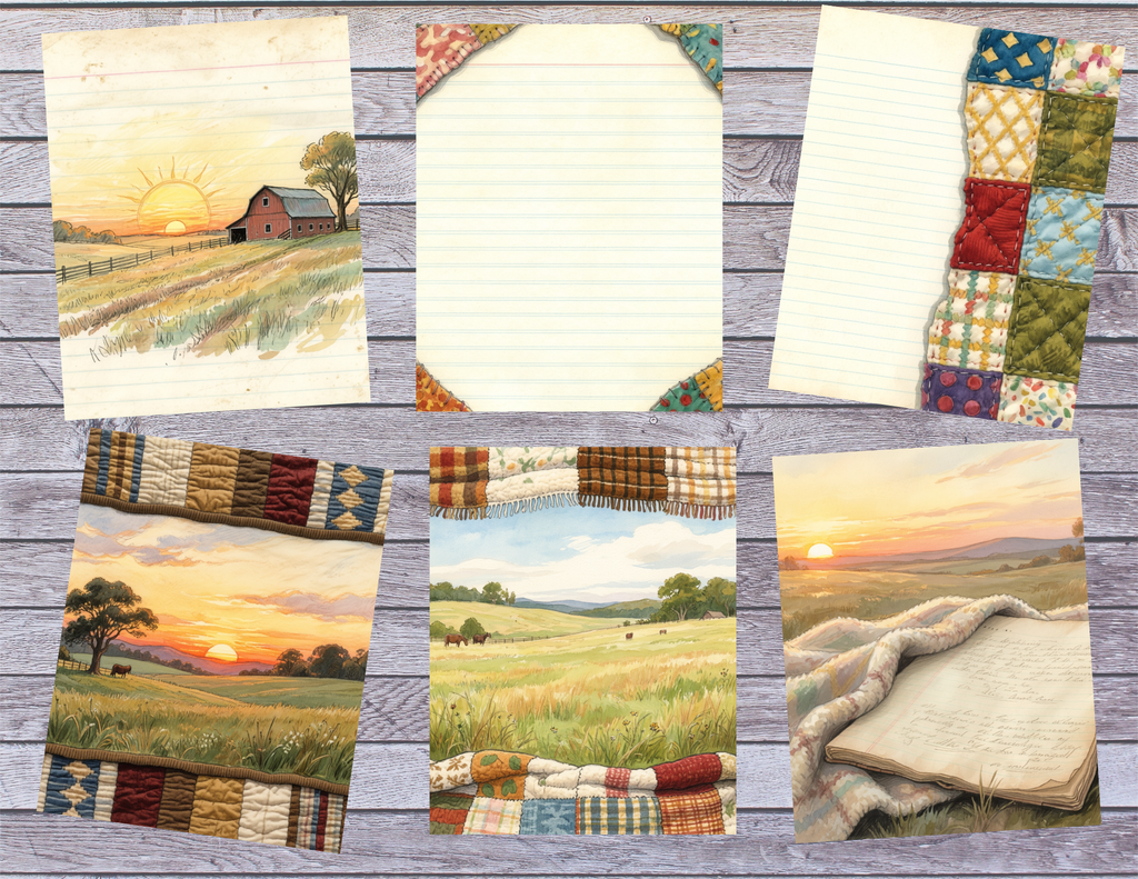 NEW! Sunset on the Homestead Journal Kit – Vintage Farmhouse Paper Pack by Elisha