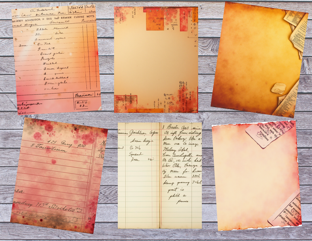 New PRINT & SHIP Grunge Ledger Papers – 43 Pages by Elisha