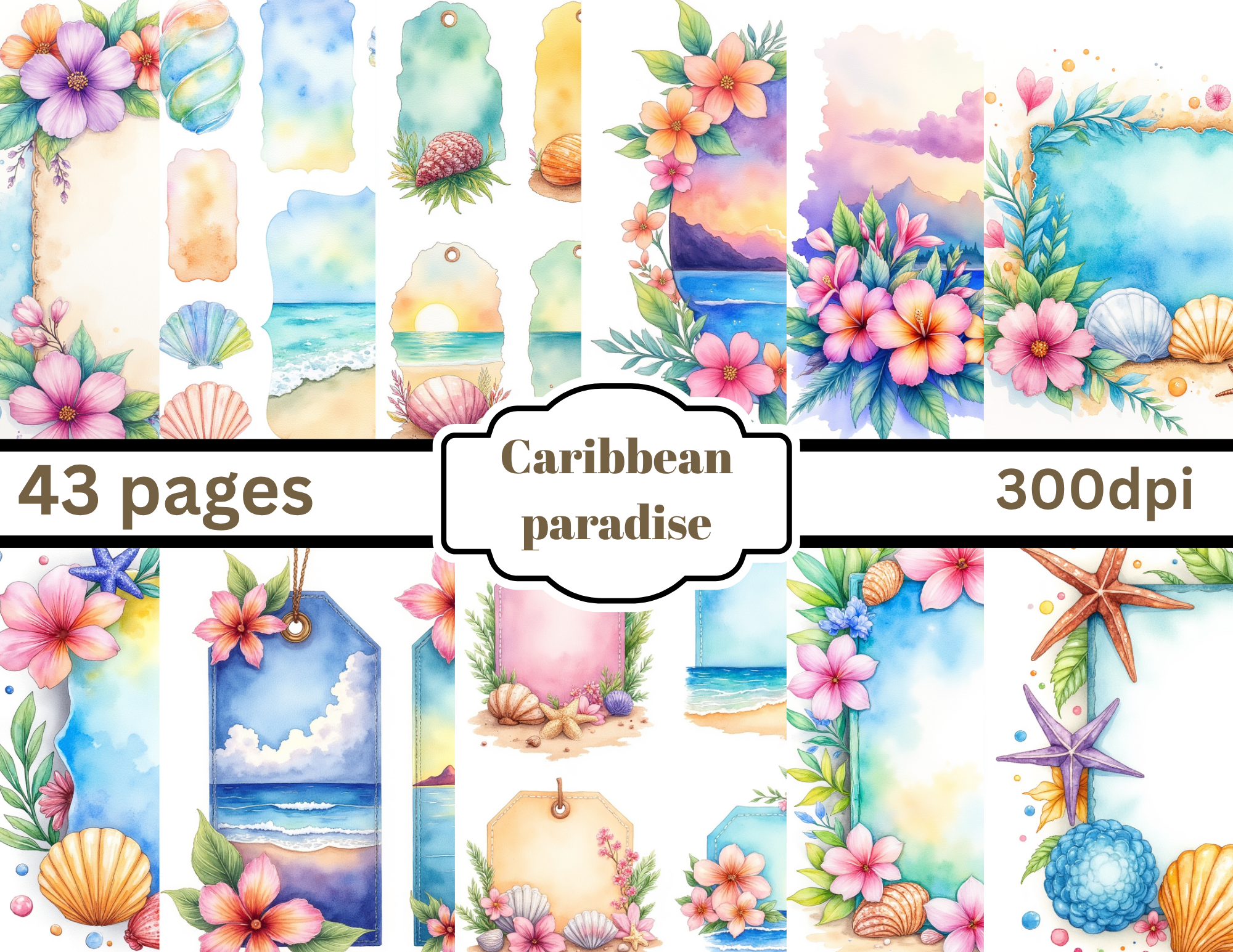 Caribbean Paradise Journal Kit - 43 Digital Journal Pages by Elisha