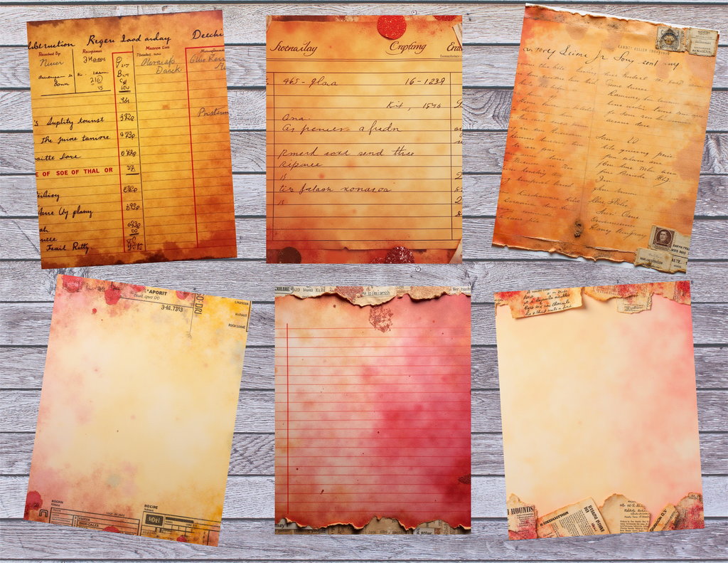 New PRINT & SHIP Grunge Ledger Papers – 43 Pages by Elisha