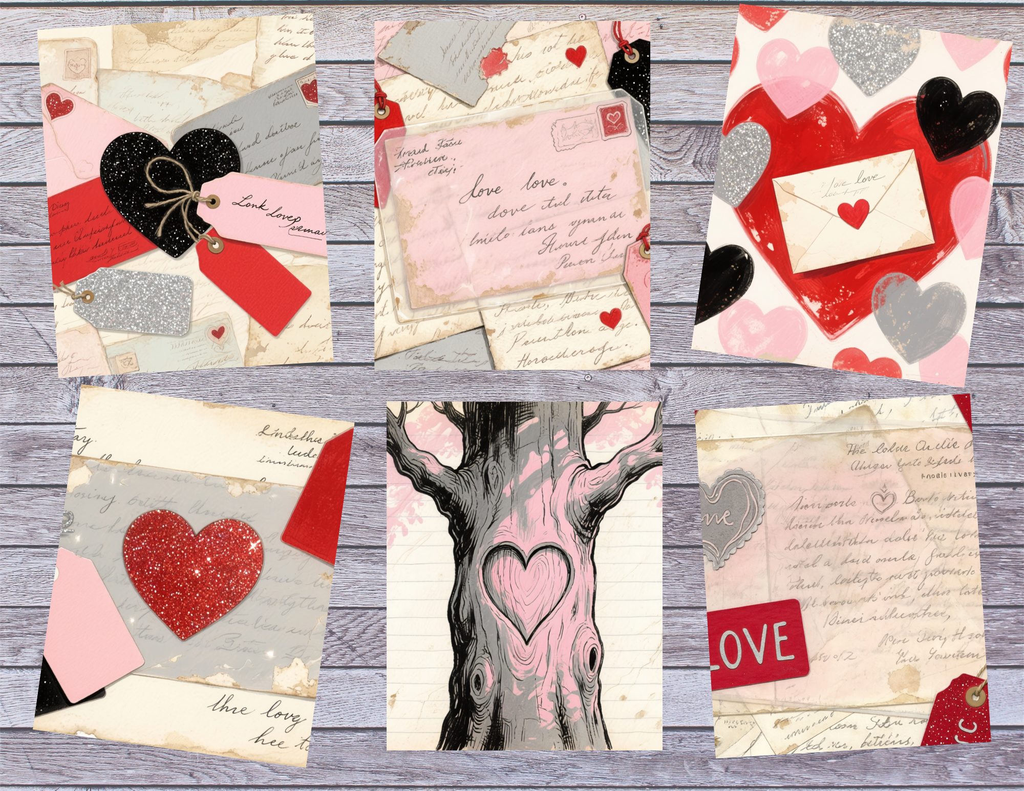 Ace Of Hearts – Valentine Junk Journal Pages | Romantic Vintage Love Digital Kit