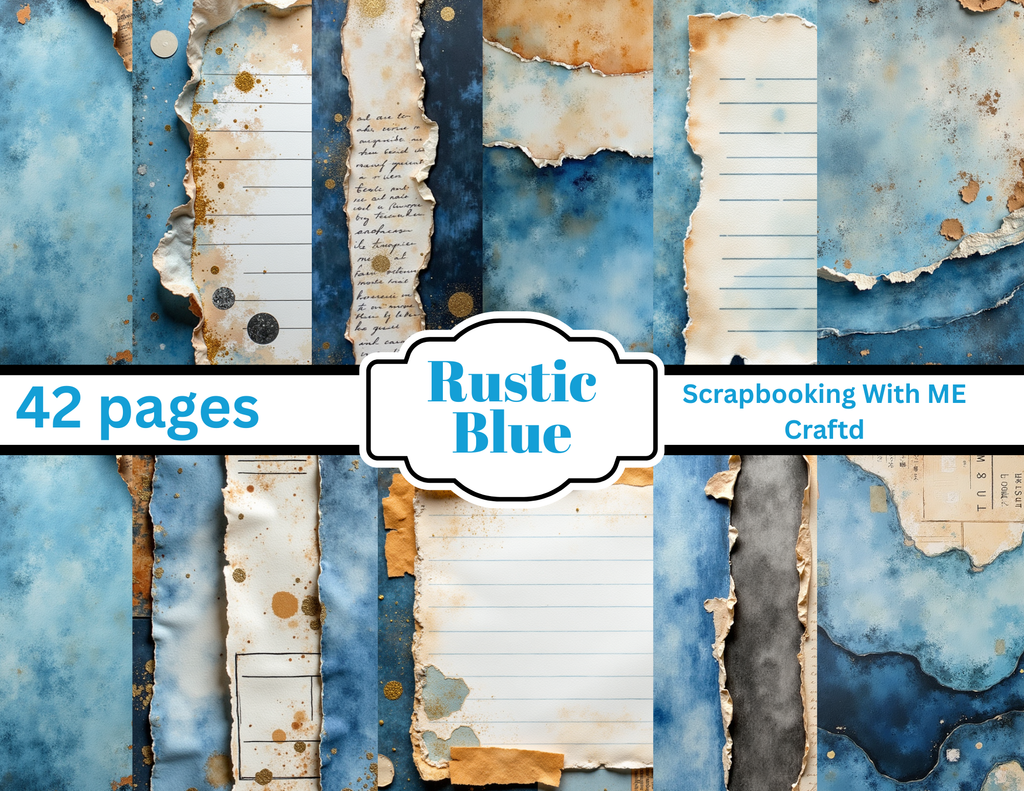 New Rustic Blue Journal Printable Kit – 42 Pages by ELISHA