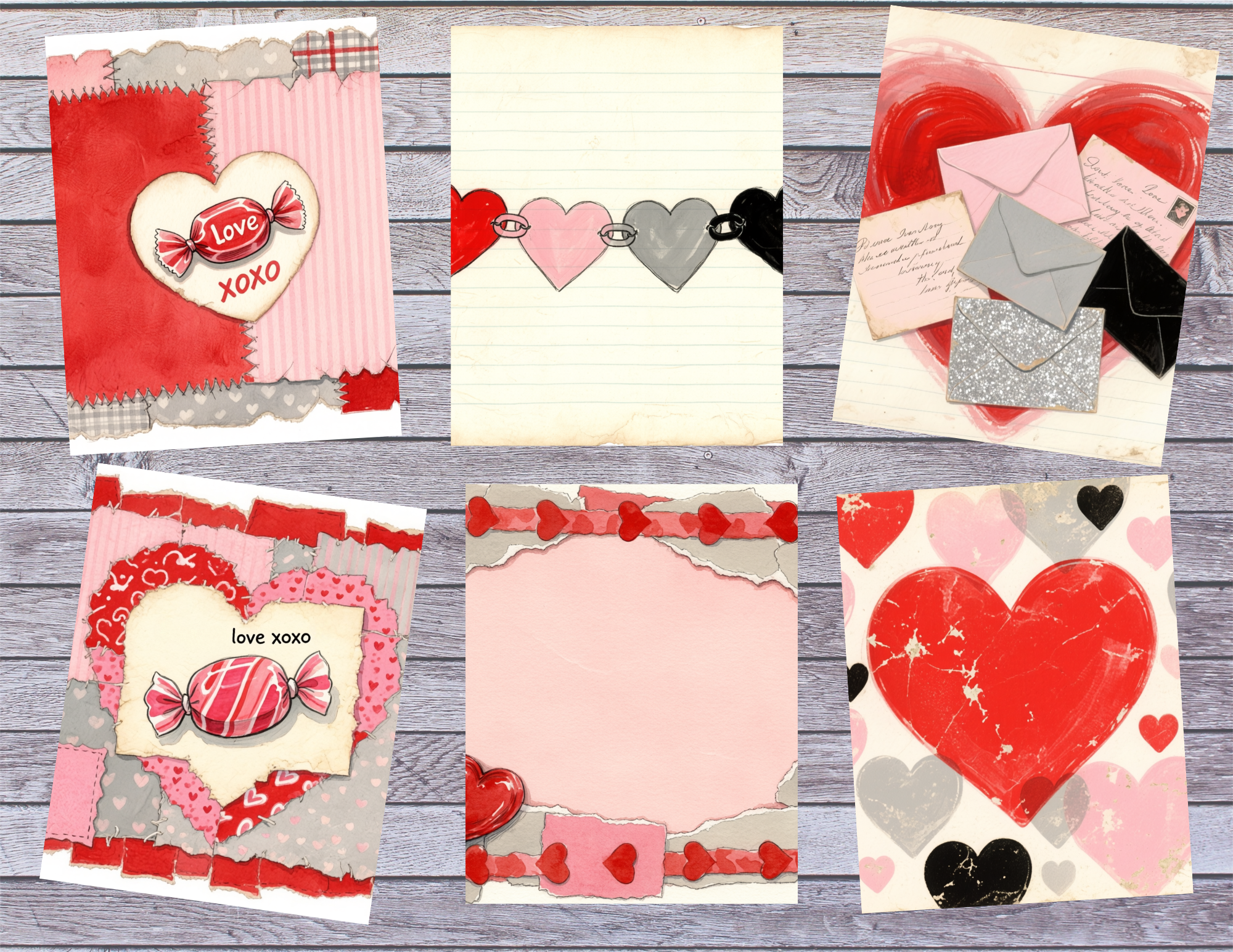 Ace Of Hearts – Valentine Junk Journal Pages | Romantic Vintage Love Digital Kit