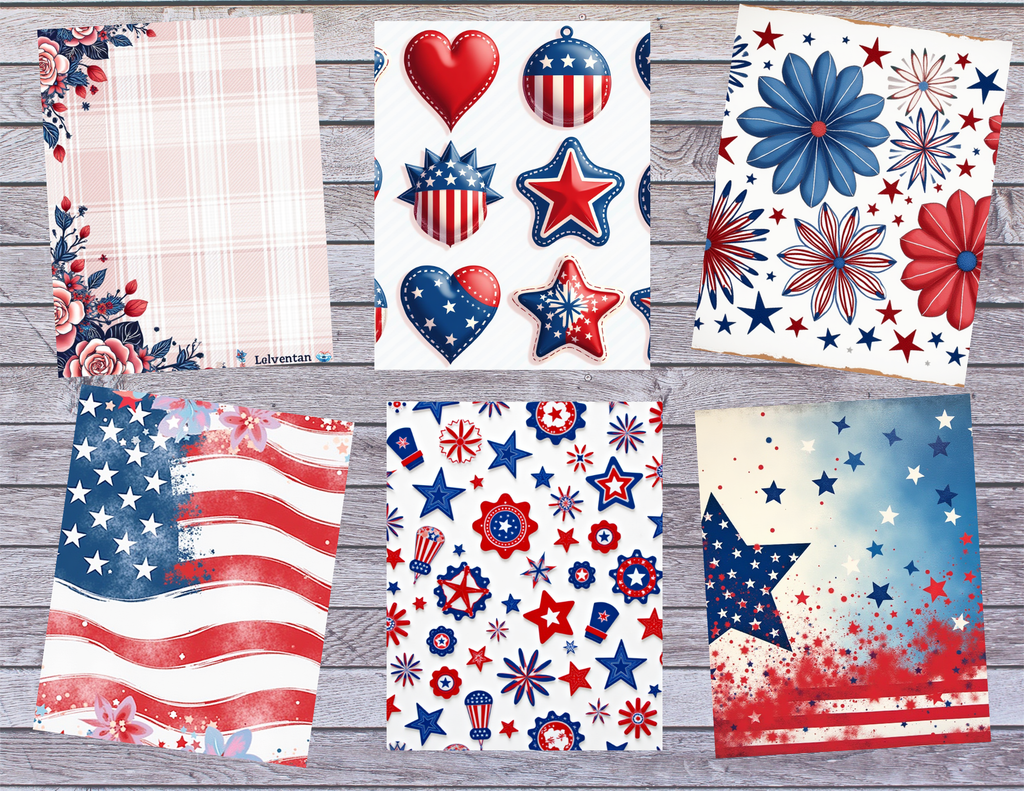 Print and Ship Patriotic America Journal Kit – 84 Page Red White & Blue Printable Collection (Copy)
