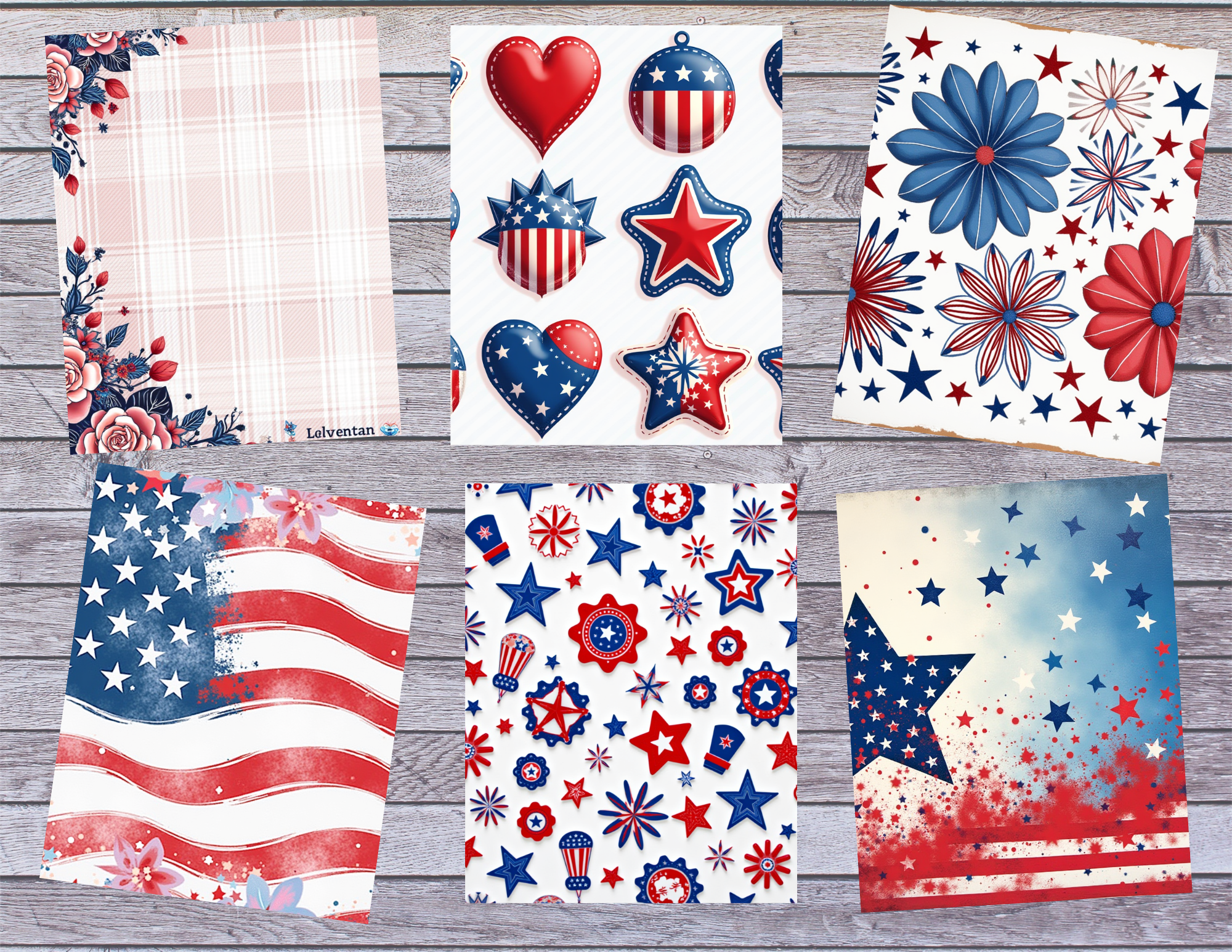 Print and Ship New Patriotic America Journal Kit – 84 Page Red White & Blue Printable Collection (Copy)
