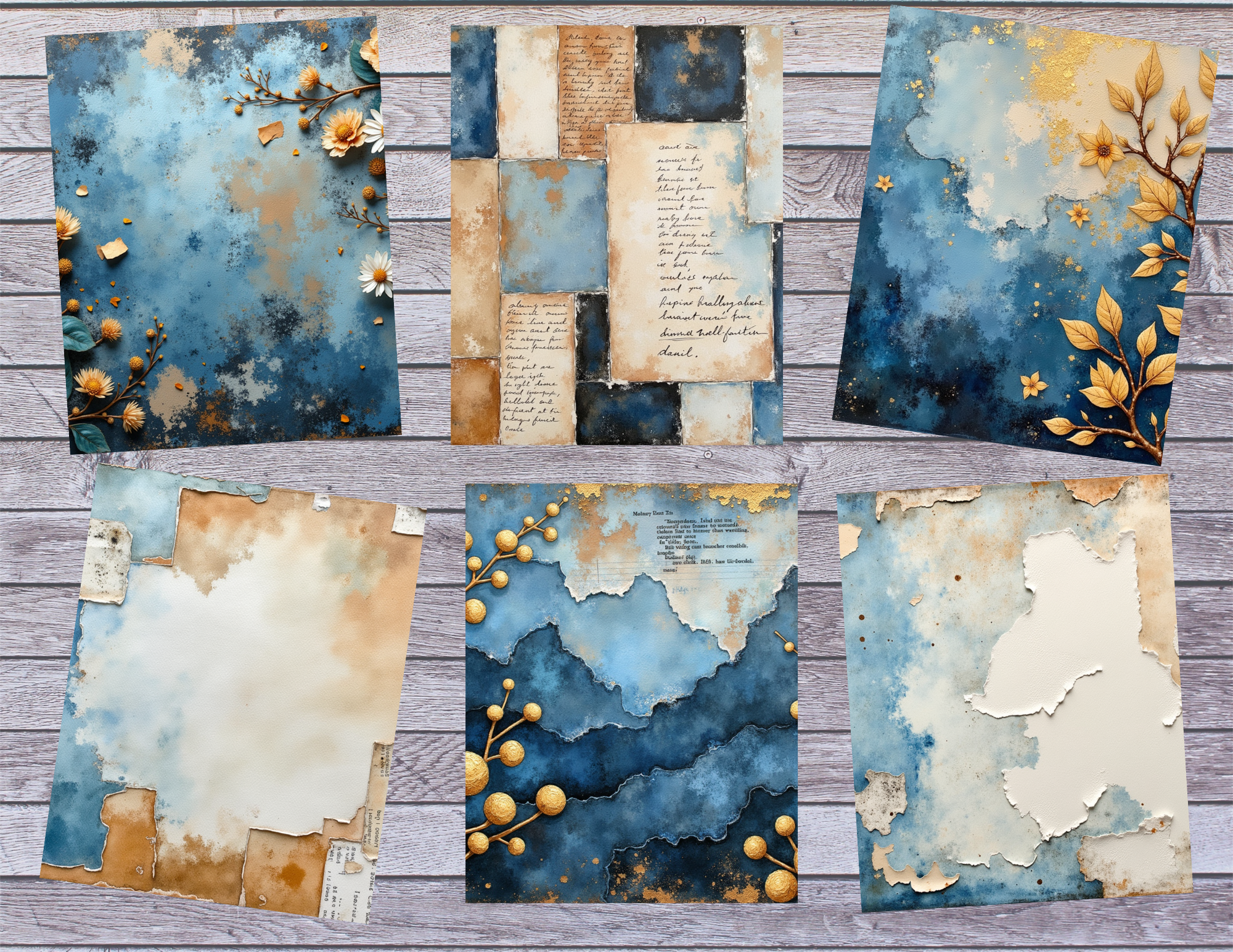 New Rustic Blue Journal Printable Kit – 42 Pages by ELISHA
