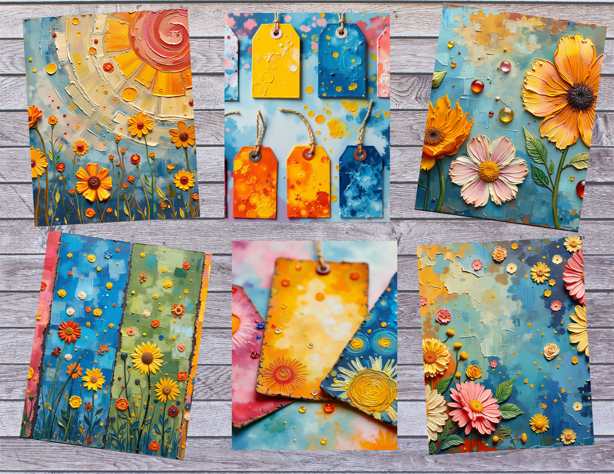 New PRINT & SHIP Watercolor Garden MIxed Media Kit- 43 Pages by Elisha