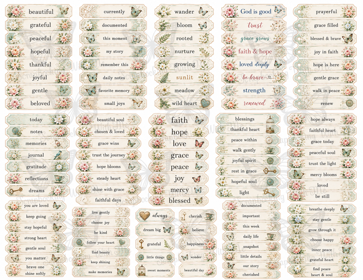 New! Variety Pack of Labels By E - Various Sizes, Shapes and Designs 8 pages