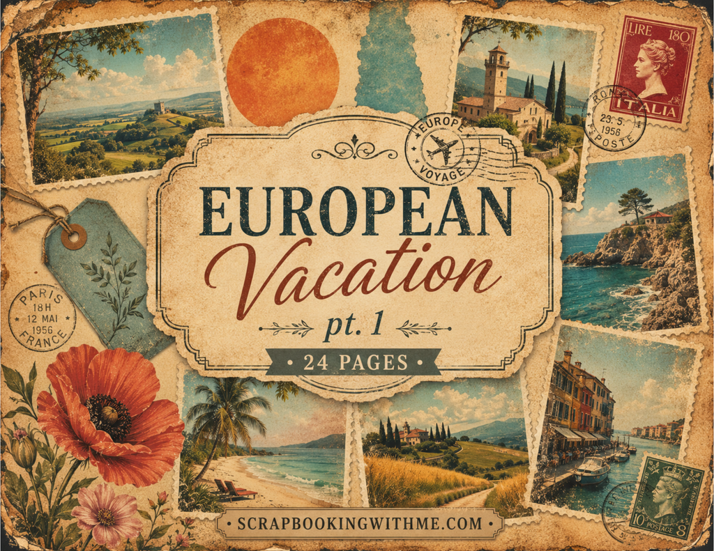New! European Vacation Pt. 1 Digital Journal Kit ~ 24 pages by Elisha