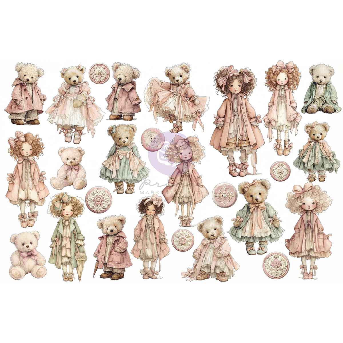 Brand NEW! Buttons & Keepsakes Collection Ephemera – Cherished Companions – 52 pcs